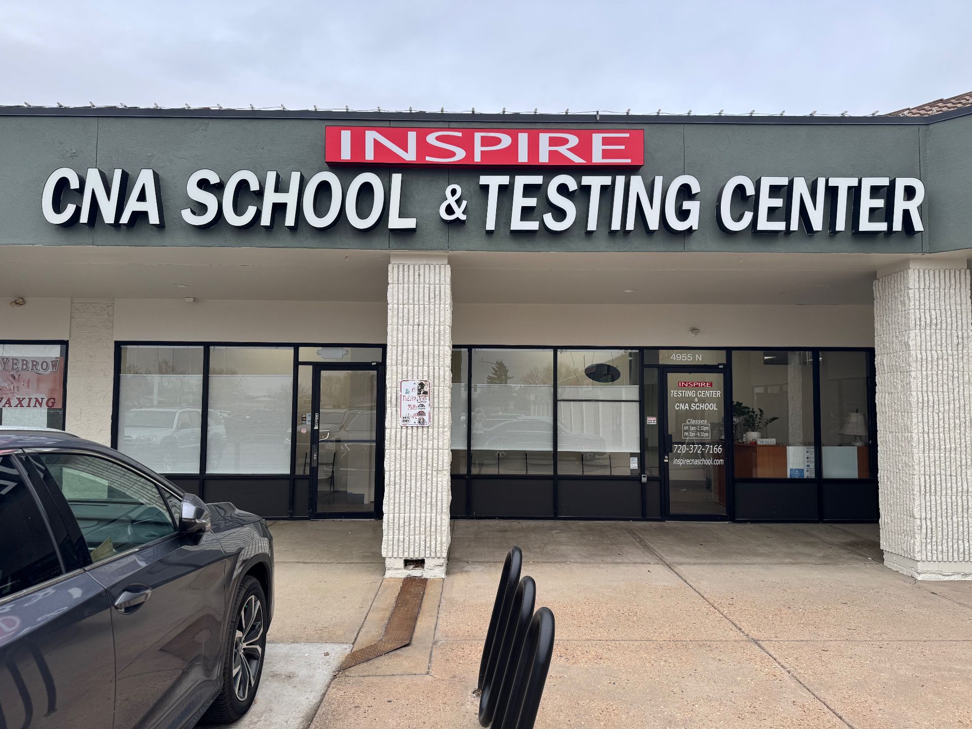 Exterior storefront of Inspire CNA School & Testing Center in Westminster, CO